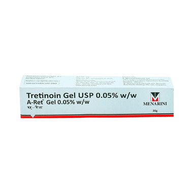 a-ret 0.05% gel Allopathy (Tretinoin (0.05% w/w)) - Uses in Hindi, Side Effects, Substitutes & Price in India