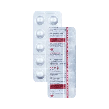 aa-m tablet allopathy (Levocetirizine (5mg) + Montelukast (10mg)) - Uses in Hindi, Side Effects, Substitutes & Price in India