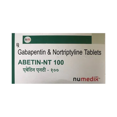 abetin-nt 100 tablet Allopathy (Gabapentin (100mg)) - Uses in Hindi, Side Effects, Substitutes & Price in India