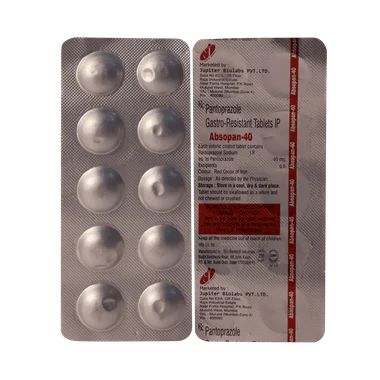 absopan 40mg tablet Allopathy (Pantoprazole (40mg)) - Uses in Hindi, Side Effects, Substitutes & Price in India