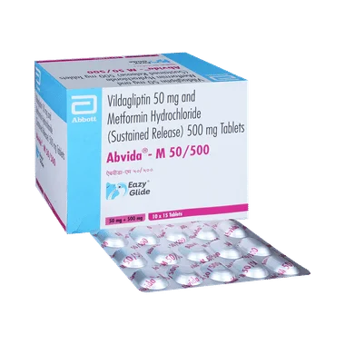 abvida-m 50/500 eazy glide tablet sr Allopathy (Metformin (500mg)) - Uses in Hindi, Side Effects, Substitutes & Price in India