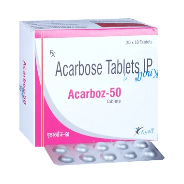 acarboz 50mg tablet Allopathy (Acarbose (50mg)) - Uses in Hindi, Side Effects, Substitutes & Price in India