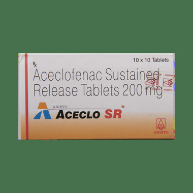aceclo sr tablet Allopathy (Aceclofenac (200mg)) - Uses in Hindi, Side Effects, Substitutes & Price in India
