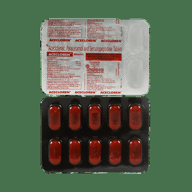 acecloren tablet Allopathy (Aceclofenac (100mg)) - Uses in Hindi, Side Effects, Substitutes & Price in India
