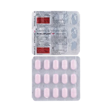 aceloflam xp 100 mg/325 mg tablet Allopathy (Aceclofenac (100mg)) - Uses in Hindi, Side Effects, Substitutes & Price in India