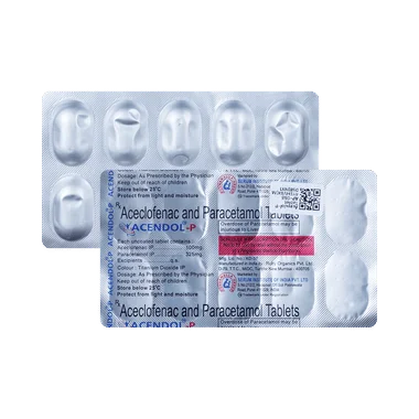 acendol-p tablet Allopathy (Aceclofenac (100mg)) - Uses in Hindi, Side Effects, Substitutes & Price in India