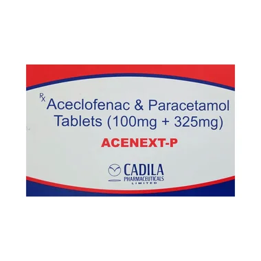 acenext p 100mg/325mg tablet Allopathy (Aceclofenac (100mg)) - Uses in Hindi, Side Effects, Substitutes & Price in India