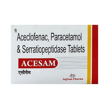 acesam 100mg/325mg/15mg tablet Allopathy (Aceclofenac (100mg)) - Uses in Hindi, Side Effects, Substitutes & Price in India