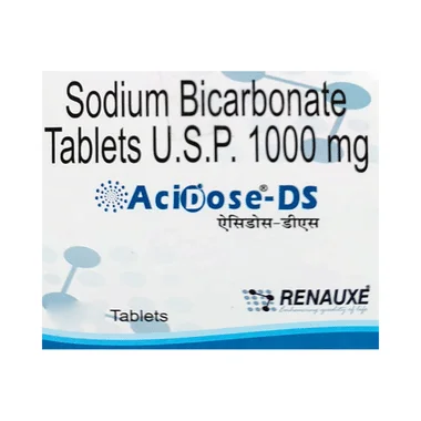 acidose 1000mg tablet Allopathy (Sodium Bicarbonate (1000mg)) - Uses in Hindi, Side Effects, Substitutes & Price in India