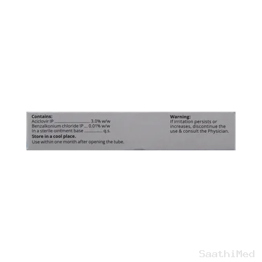 acivir eye ointment Allopathy (Acyclovir (3% w/w)) - Uses in Hindi, Side Effects, Substitutes & Price in India