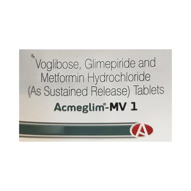 acmeglim-mv 1 tablet sr Allopathy (Glimepiride (1mg)) - Uses in Hindi, Side Effects, Substitutes & Price in India