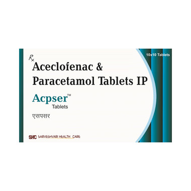acpser tablet Allopathy (Aceclofenac (100mg)) - Uses in Hindi, Side Effects, Substitutes & Price in India