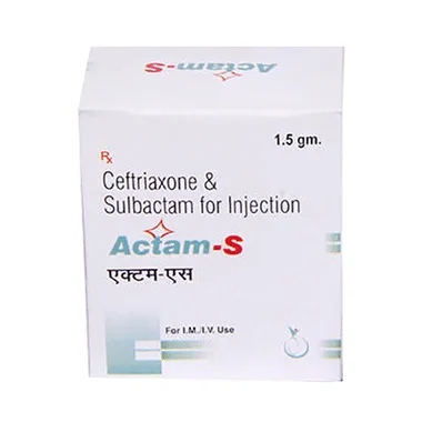 actam-s injection Allopathy (Ceftriaxone (1000mg)) - Uses in Hindi, Side Effects, Substitutes & Price in India