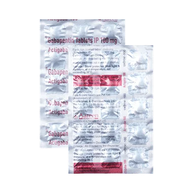 actigaba 100mg tablet Allopathy (Gabapentin (100mg)) - Uses in Hindi, Side Effects, Substitutes & Price in India