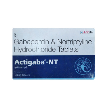 actigaba nt 100mg/10mg tablet Allopathy (Gabapentin (100mg)) - Uses in Hindi, Side Effects, Substitutes & Price in India