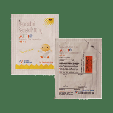 ad 10mg sachet Allopathy (Racecadotril (10mg)) - Uses in Hindi, Side Effects, Substitutes & Price in India