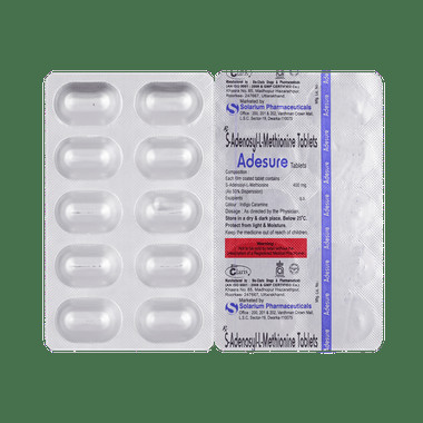 adesure 400mg tablet Allopathy (S-Adenosyl L-Methoinine Disulfate Tosylate (400mg)) - Uses in Hindi, Side Effects, Substitutes & Price in India