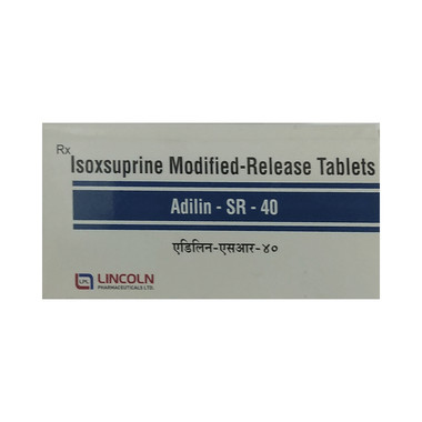 adilin 40mg tablet sr Allopathy (Isoxsuprine (40mg)) - Uses in Hindi, Side Effects, Substitutes & Price in India