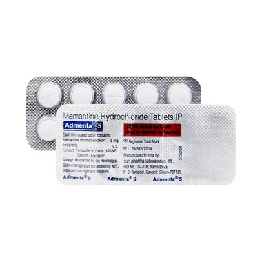 admenta 5 tablet Allopathy (Memantine (5mg)) - Uses in Hindi, Side Effects, Substitutes & Price in India