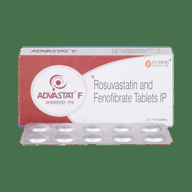advastat f 160mg/10mg tablet Allopathy (Fenofibrate (160mg)) - Uses in Hindi, Side Effects, Substitutes & Price in India