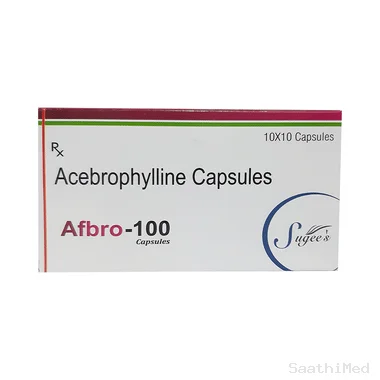 afbro 100 capsule Allopathy (Acebrophylline (100mg)) - Uses in Hindi, Side Effects, Substitutes & Price in India