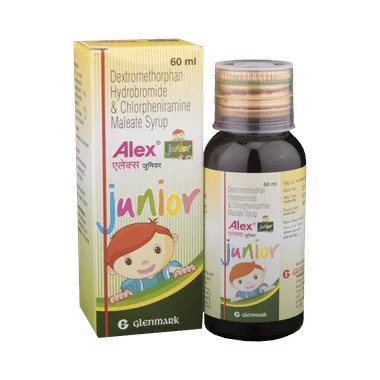alex junior syrup Allopathy (Chlorpheniramine Maleate (2mg/5ml)) - Uses in Hindi, Side Effects, Substitutes & Price in India