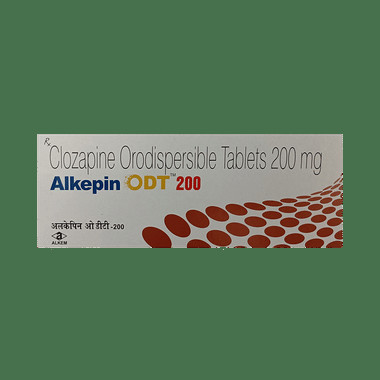 alkepin odt 200 tablet Allopathy (Clozapine (200mg)) - Uses in Hindi, Side Effects, Substitutes & Price in India