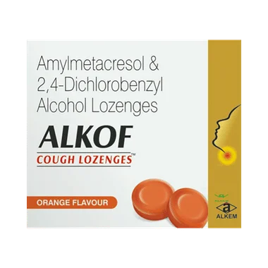 alkof cough lozenges orange Allopathy (Dichlorobenzyl Alcohol (1.2mg)) - Uses in Hindi, Side Effects, Substitutes & Price in India