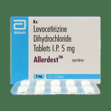 allerdest 5mg tablet Allopathy (Levocetirizine (5mg)) - Uses in Hindi, Side Effects, Substitutes & Price in India