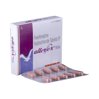 allerfex 120mg tablet Allopathy (Fexofenadine (120mg)) - Uses in Hindi, Side Effects, Substitutes & Price in India