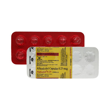 alphadol 0.25mcg capsule Allopathy (Alfacalcidol (0.25mcg)) - Uses in Hindi, Side Effects, Substitutes & Price in India