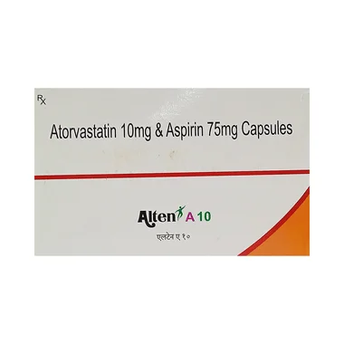 alten a 10 capsule Allopathy (Atorvastatin (10mg)) - Uses in Hindi, Side Effects, Substitutes & Price in India