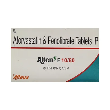 alten f 10/80 tablet Allopathy (Atorvastatin (10mg)) - Uses in Hindi, Side Effects, Substitutes & Price in India