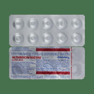 althrocin kid 125mg tablet Allopathy (Erythromycin (125mg)) - Uses in Hindi, Side Effects, Substitutes & Price in India