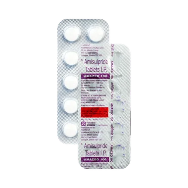 amazeo 100 tablet Allopathy (Amisulpride (100mg)) - Uses in Hindi, Side Effects, Substitutes & Price in India