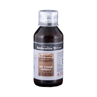 ambrolite d plus syrup Allopathy (Phenylephrine (5mg/5ml)) - Uses in Hindi, Side Effects, Substitutes & Price in India