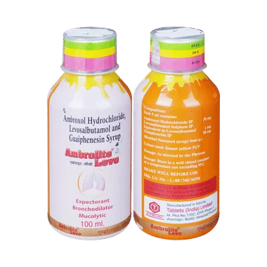 ambrolite levo syrup Allopathy (Ambroxol (30mg/5ml)) - Uses in Hindi, Side Effects, Substitutes & Price in India