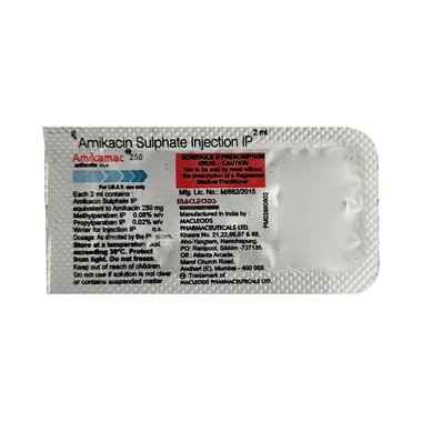 amikamac 250mg injection - Amikacin (250mg) medicine