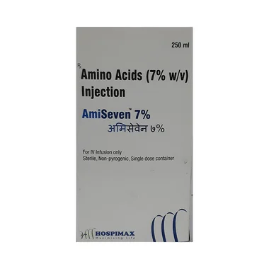 amiseven 7% injection Allopathy (Amino Acids (7% w/v)) - Uses in Hindi, Side Effects, Substitutes & Price in India