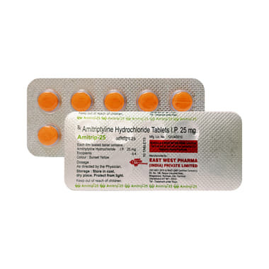amitrip 25mg tablet Allopathy (Amitriptyline (25mg)) - Uses in Hindi, Side Effects, Substitutes & Price in India