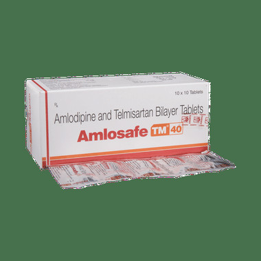 amlosafe tm 40 tablet Allopathy (Telmisartan (40mg)) - Uses in Hindi, Side Effects, Substitutes & Price in India
