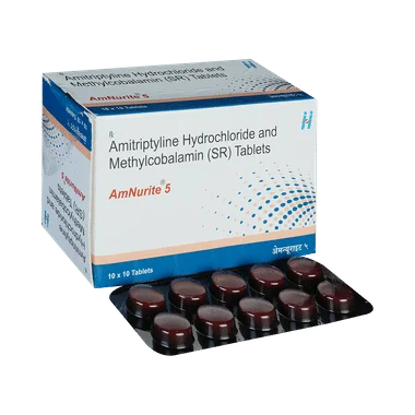 amnurite  5 mg/1500 mcg tablet Allopathy (Amitriptyline (5mg)) - Uses in Hindi, Side Effects, Substitutes & Price in India