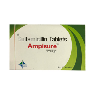 ampisure tablet Allopathy (Sultamicillin tosilate (375mg)) - Uses in Hindi, Side Effects, Substitutes & Price in India