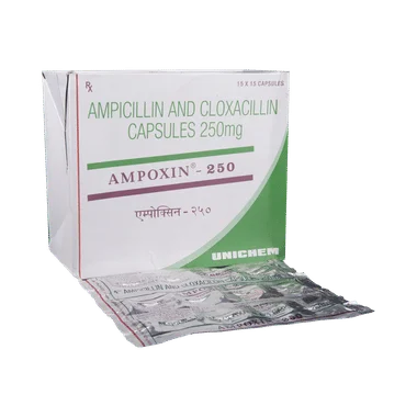 ampoxin 250 capsule Allopathy (Ampicillin (125mg)) - Uses in Hindi, Side Effects, Substitutes & Price in India