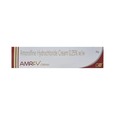 amrfy 0.25% cream Allopathy (Amorolfine (0.25% w/w)) - Uses in Hindi, Side Effects, Substitutes & Price in India