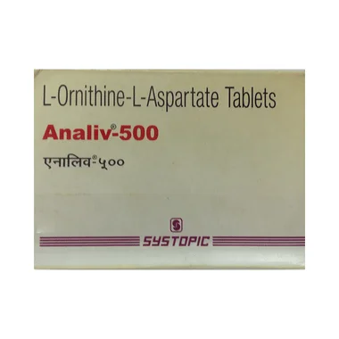 analiv 500 tablet Allopathy (L-Ornithine L-Aspartate (500mg)) - Uses in Hindi, Side Effects, Substitutes & Price in India
