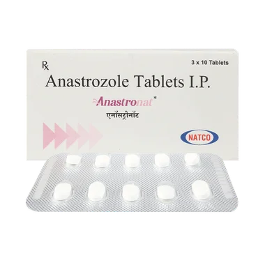 anastronat 1mg tablet Allopathy (Anastrozole (1mg)) - Uses in Hindi, Side Effects, Substitutes & Price in India
