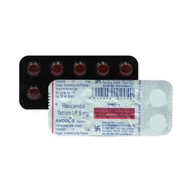 andol 5mg tablet Allopathy (Haloperidol (5mg)) - Uses in Hindi, Side Effects, Substitutes & Price in India