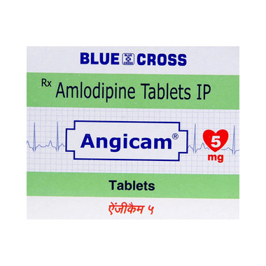 angicam 5mg tablet Allopathy (Amlodipine (5mg)) - Uses in Hindi, Side Effects, Substitutes & Price in India