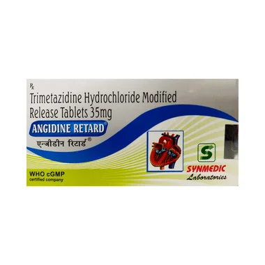 angidine retard tablet mr Allopathy (Trimetazidine (35mg)) - Uses in Hindi, Side Effects, Substitutes & Price in India
